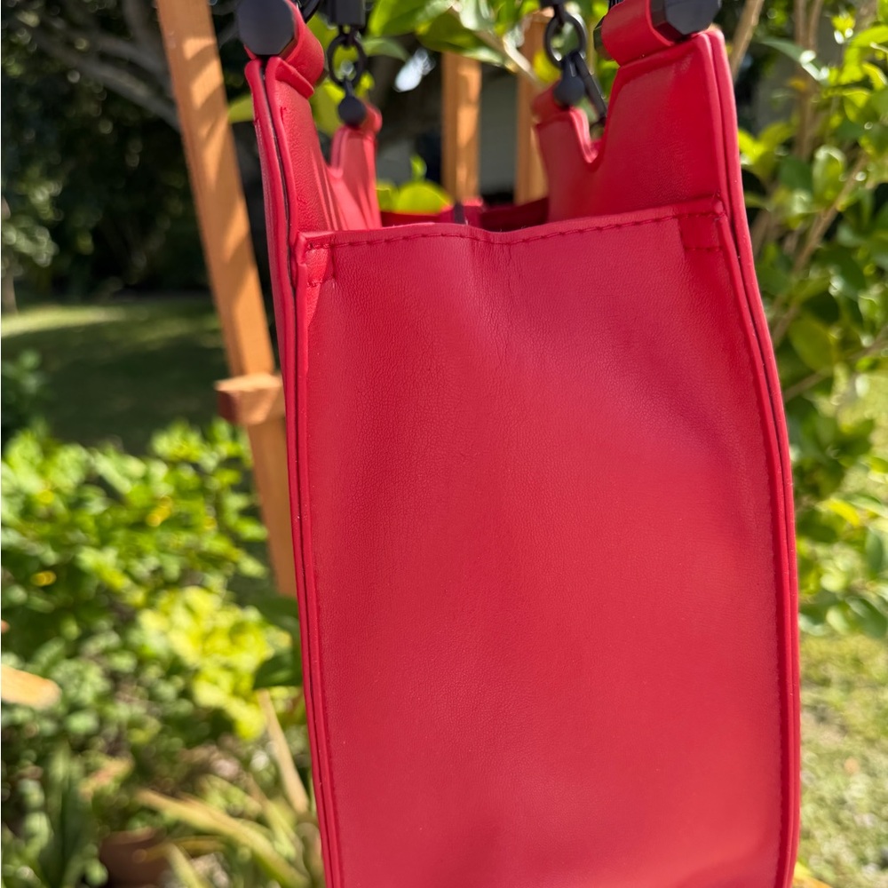 BADGLEY MISCHKA Red Tote with Braided Handles - Picture 9 of 13
